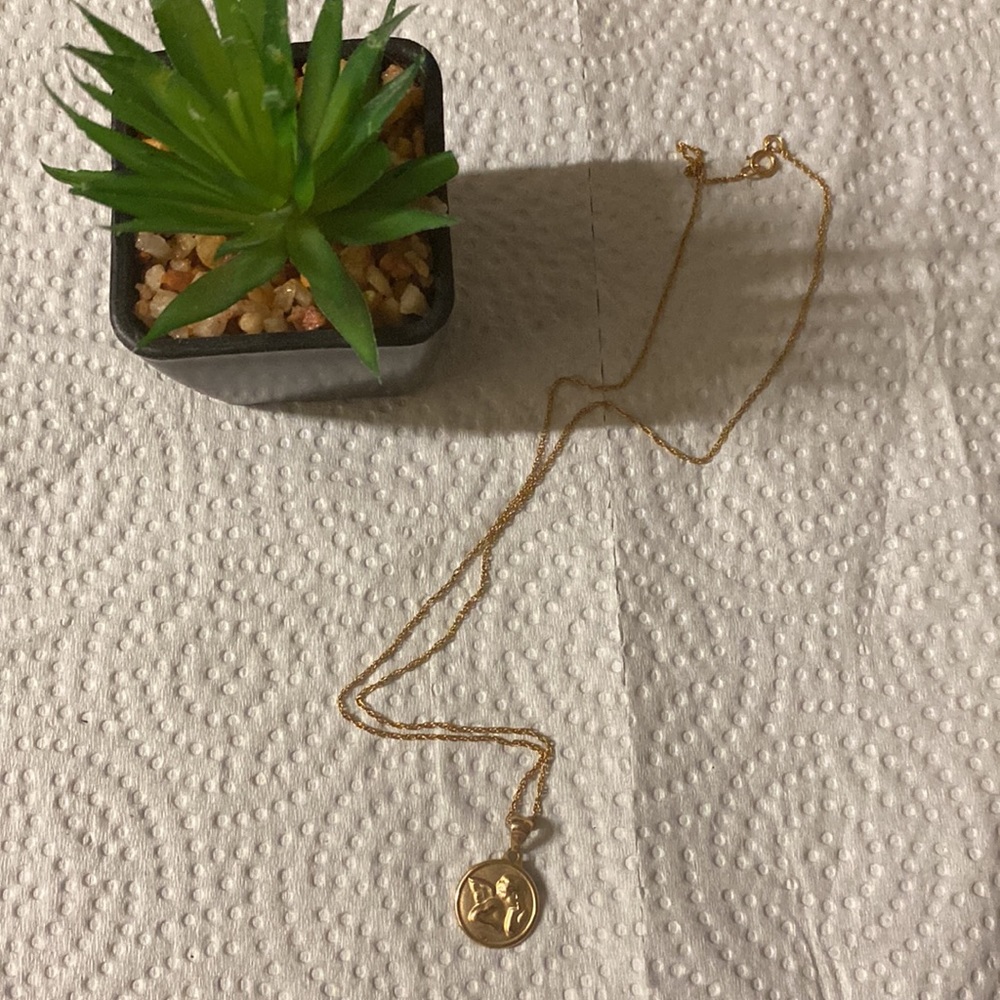Angel Necklace 10K Yellow Gold Filled.